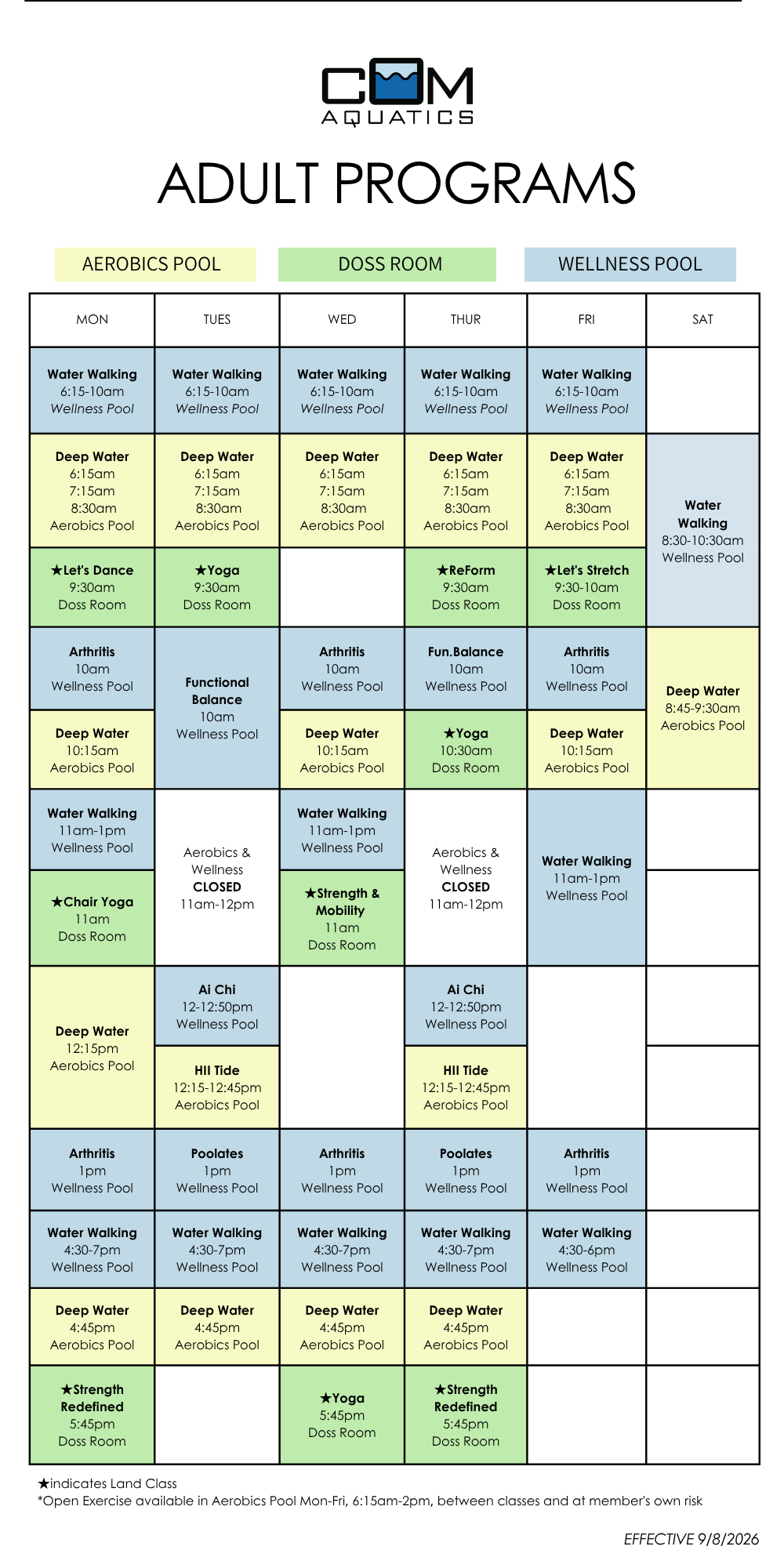 9.2026 Color Schedule